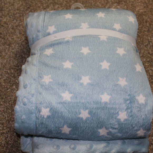Carter's Child of Mine Blue Giraffe Minky Dot Star Baby Blanket Infant Boys NWT - Picture 4 of 5
